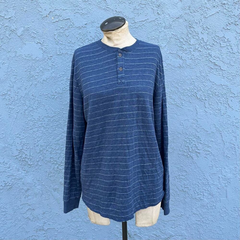 Marine Layer Men's Striped Henley Medium